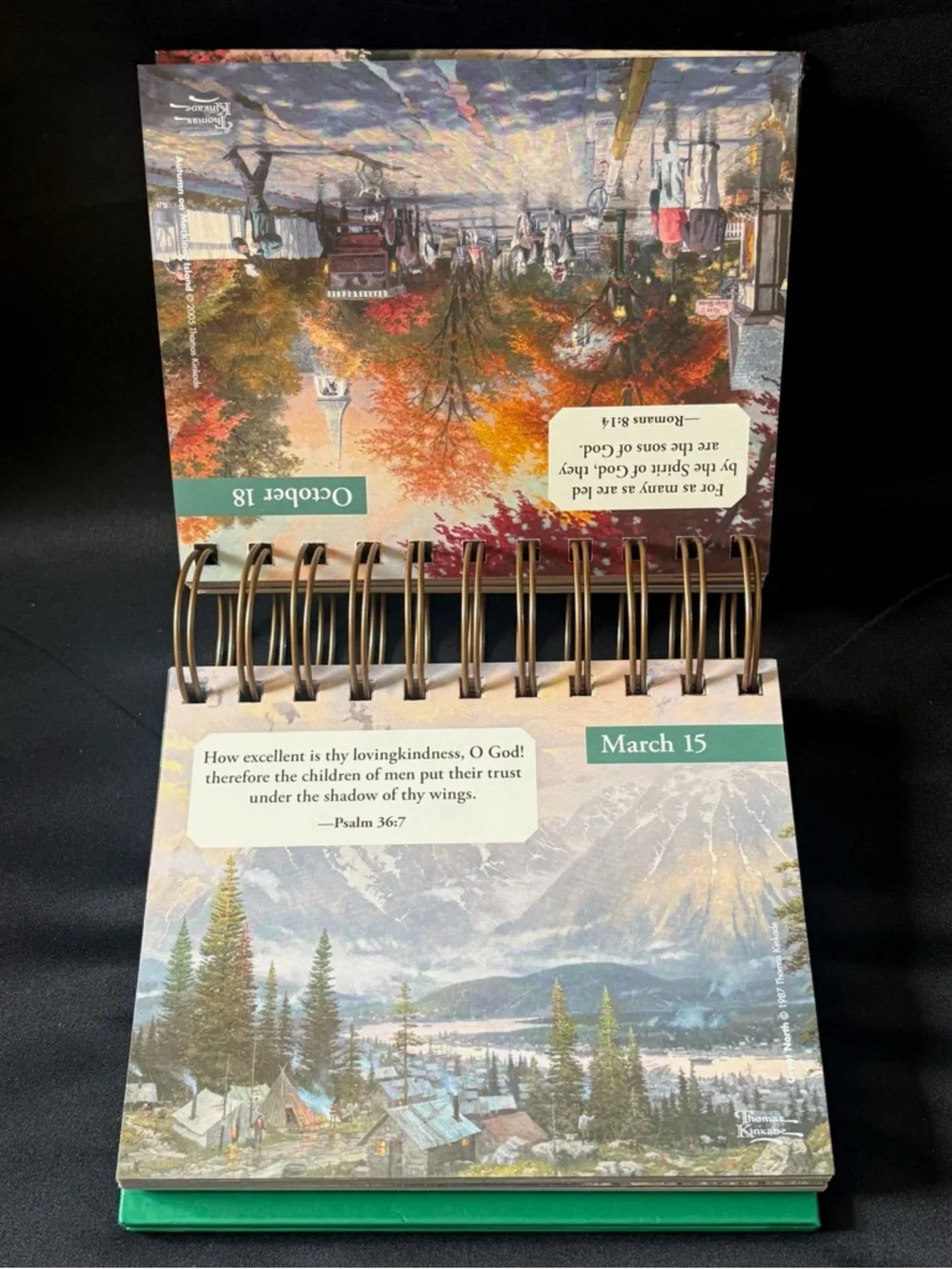 Thomas Kinkade Perpetual Daily Calendar Bible Quotes Scripture Verses Easel Gift